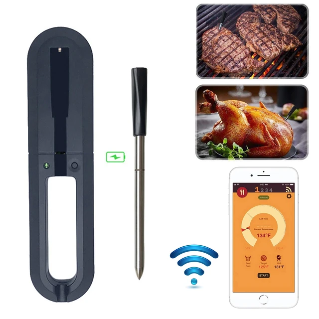 Multi Probe Digital Meat Thermometer Wireless For Oven Grill Kitchen BBQ