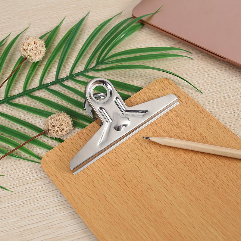 A4 Clip Board Wooden Writing Pad Folder Paper Office Supplies Organizer Clipboard Storage Box Document Pad Paper Holder