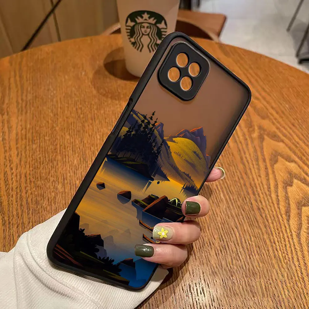 thumbnail image 1 of Funda mate para OPPO A97 A96 A95 A94 A93 A92 A78 A74 A73 A72 A57 A55 A54 A53 A17 A16 4G 5G funda artística pintada a mano paisaje de montaña, 1 of 5