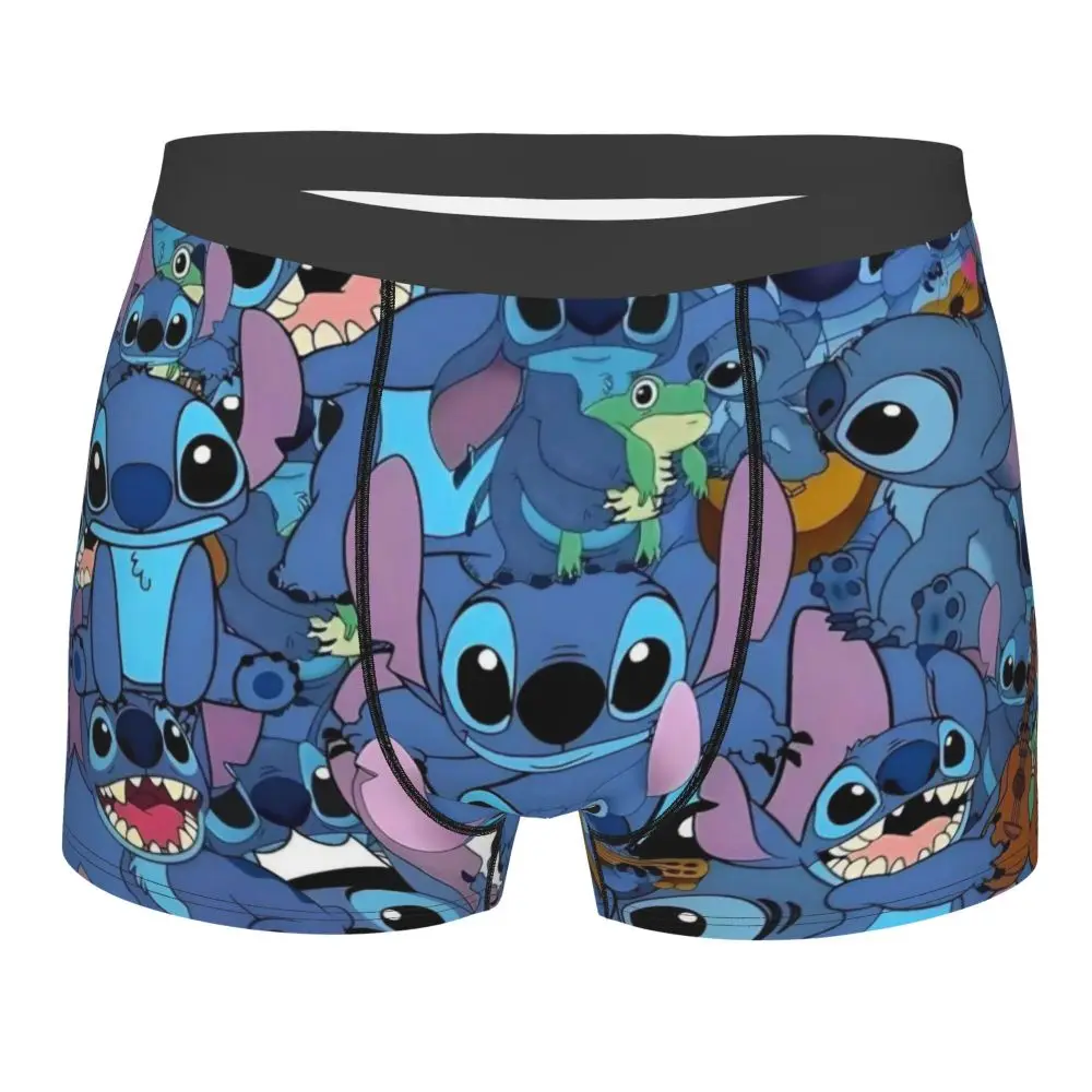 Custom Stitch Lion Cute Boxers Shorts Men's Disney Movie Briefs Underwear Fashion Underpants