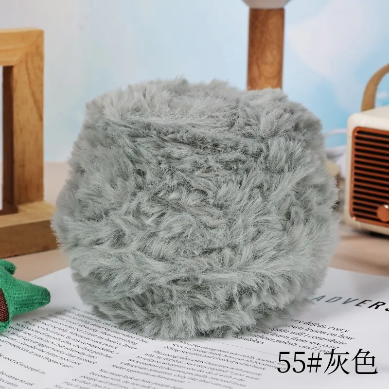 1Skein 50 grams of Black&White Artificial Fur Line For Soft Skin-Friendly Hand-made For diy Crochet Knitting Projects