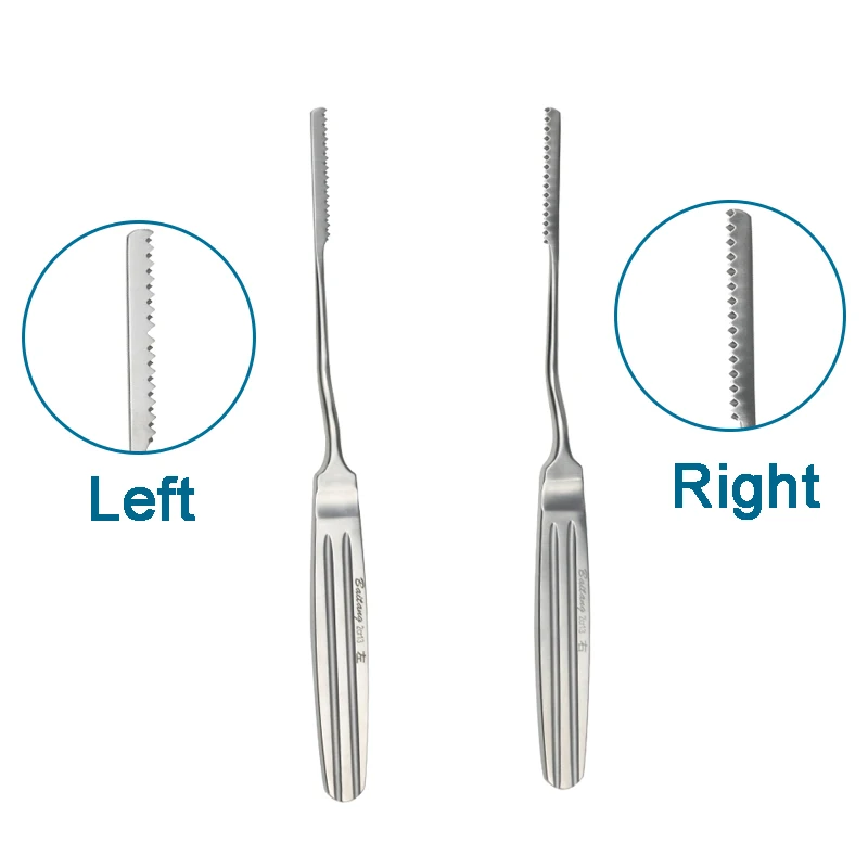

Two Type Choices Stainless Steel Bone Files Autoclavable Nose Bone Files Left Right Head