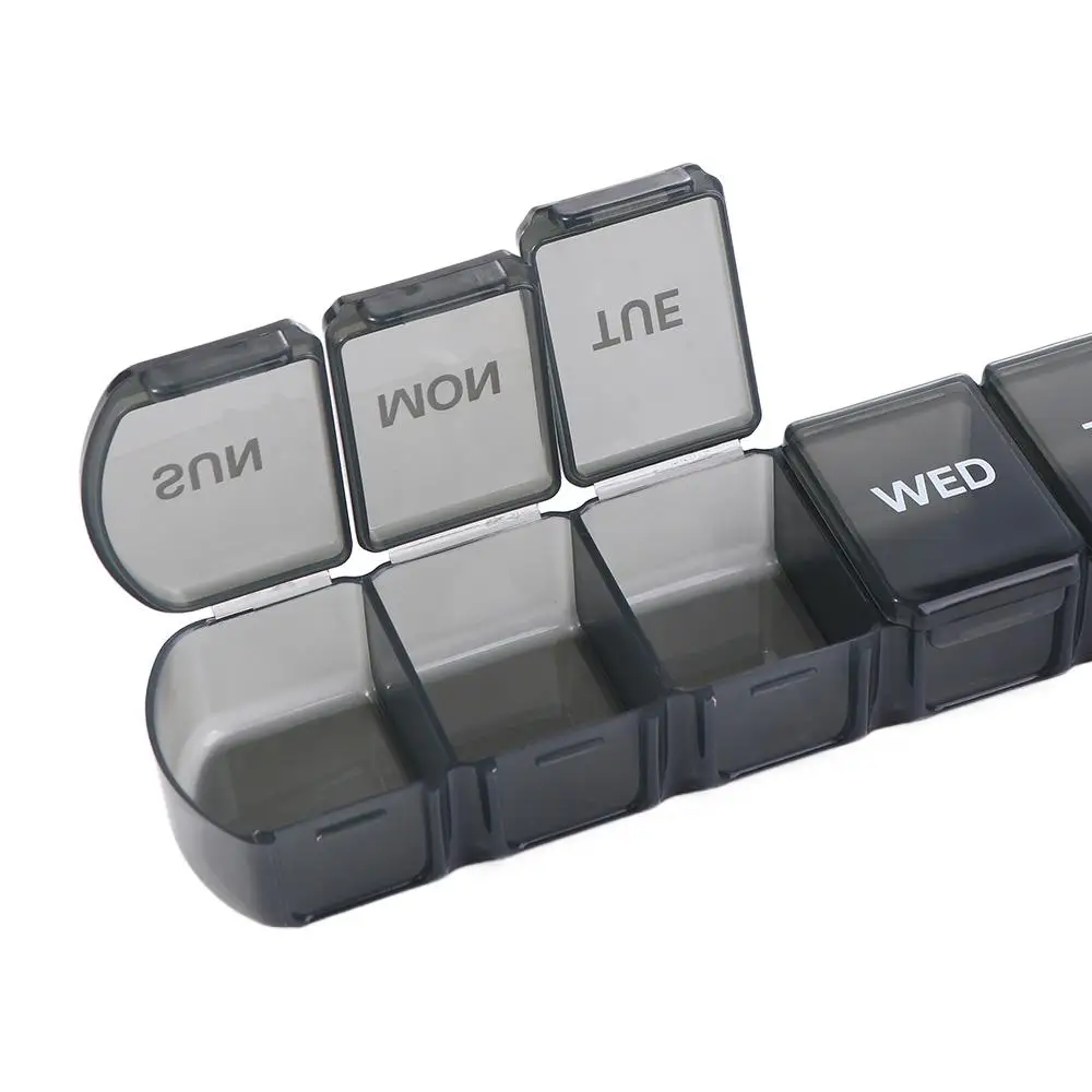 Container Tablet Splitters 7 Compartments Plastic Travel Pill Case Mini Dispensers Medicine Boxes 7 Days Pill Storage Box