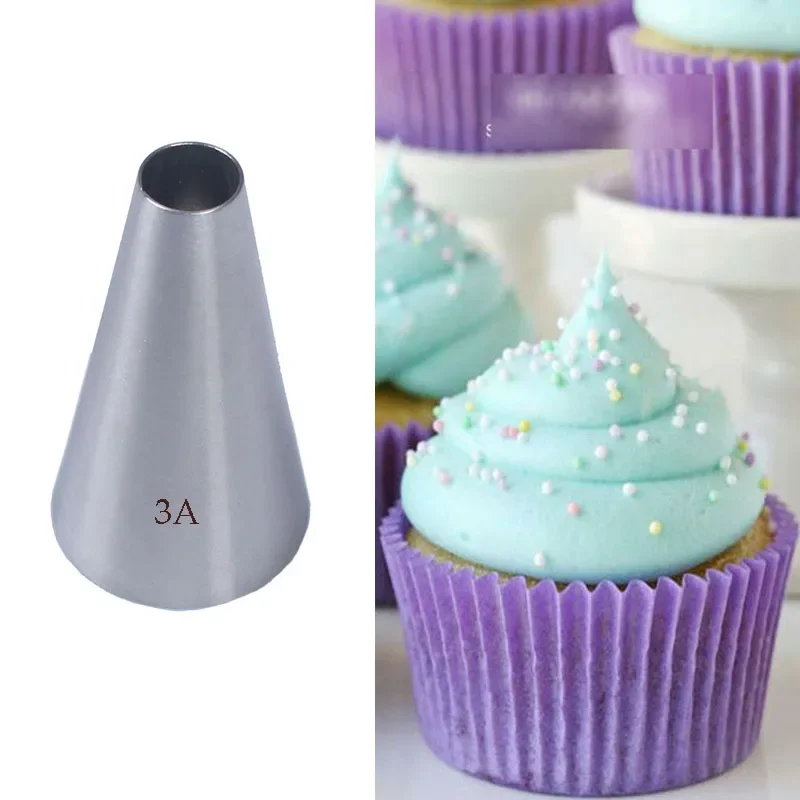 Round Mouth Pastry Nozzles Stainless Steel Cake Cupcake Tool For Confectionery Decoration Icing Piping Nozzle Tips #1A#2A#3A