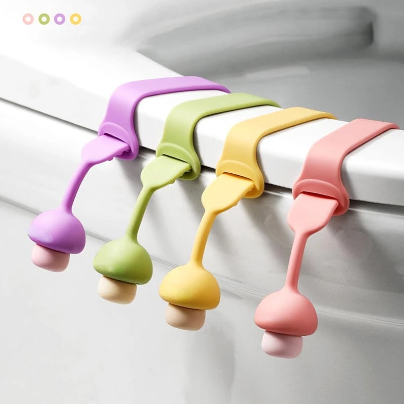 

Toilet Lid Lifter Portable Silicone Not Dirty Hands Lift Toilet Lid Artifact Cute Mushroom Toilet Bathroom Accessories Household