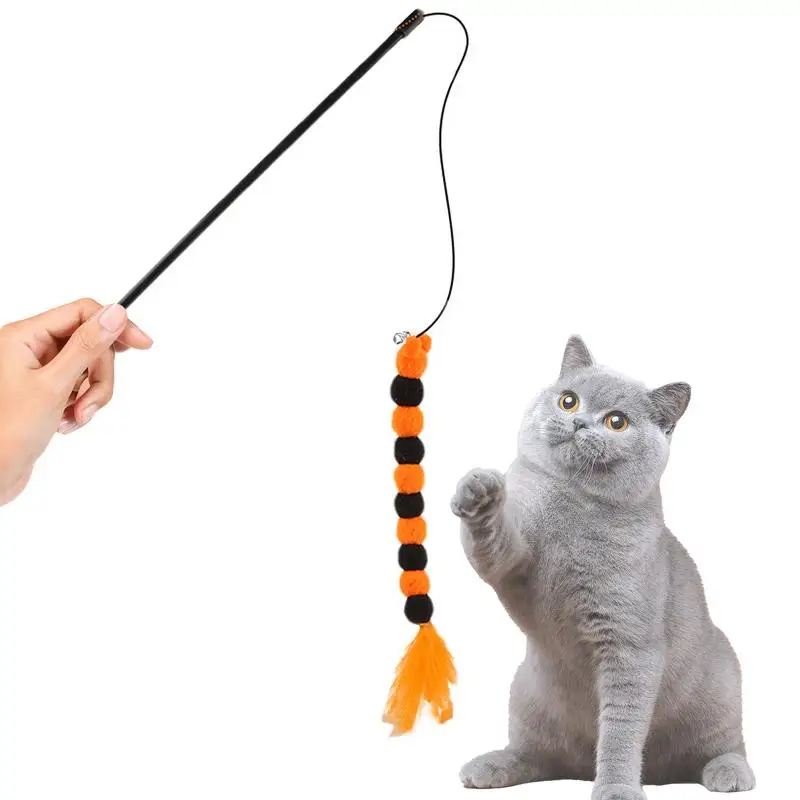 

Cat Teaser Wand Toy 1PCS soft Interactive Cat Feather toy Multifunctional Attractive Feather Wand Toys for cats Pet Supplies