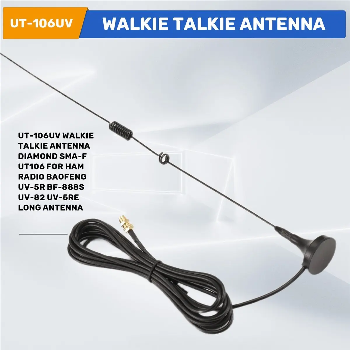 Sep. UT-106UV 무전기 안테나 DIAMOND SMA-F UT106 (HAM 라디오 UV-5R -888S UV-82 UV-5RE용) 롱 안테나
