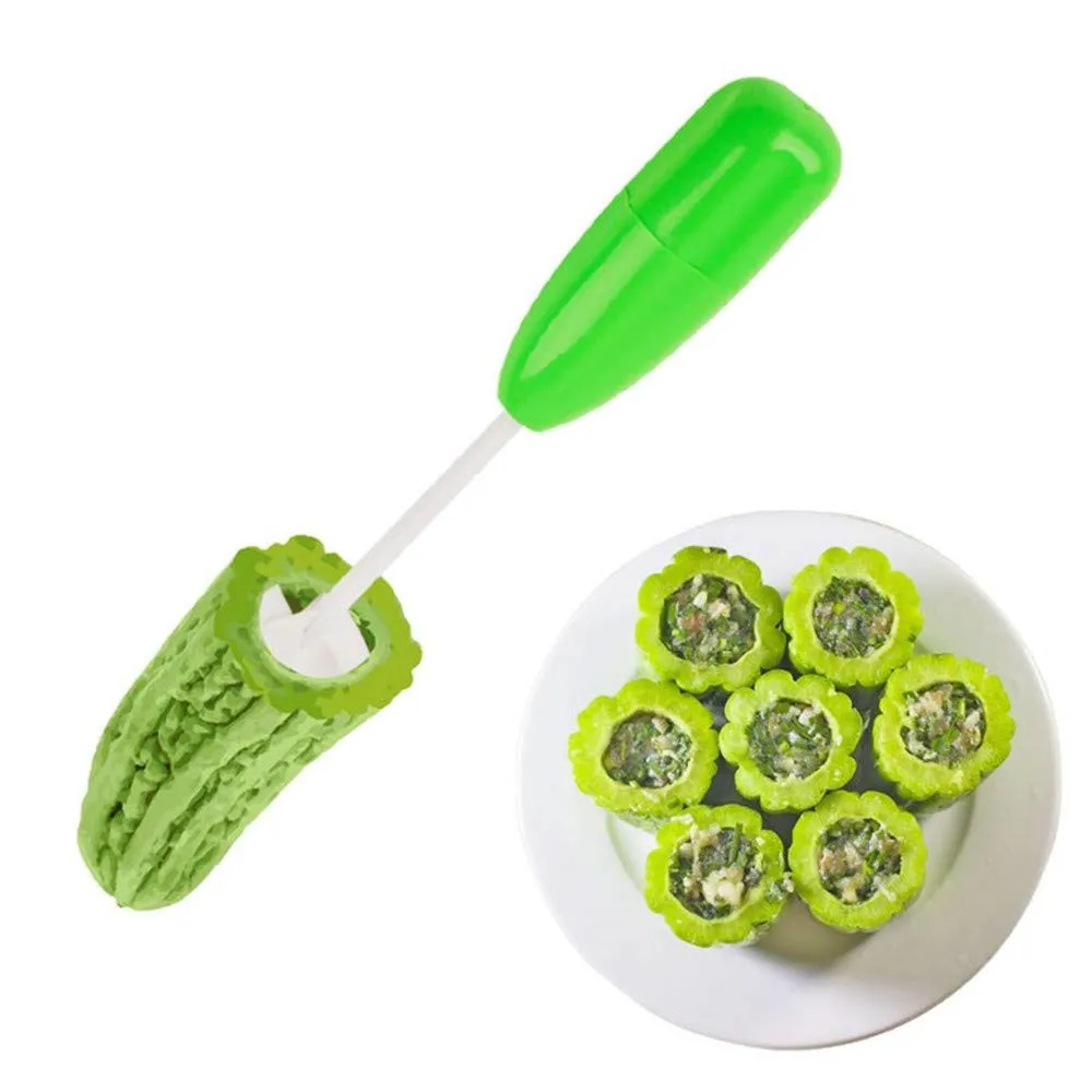 4 In 1 Fruit Vegetable Corer Spiral Digging Vege Drill Veggie Corkscrew Carver with 4Pcs Replaceable Head Spiralizer Cutter Tool Kitchen
