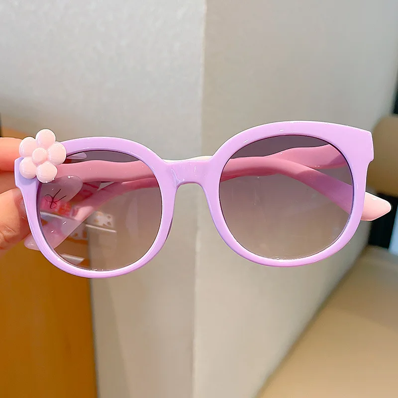 Stylish Kids Glitter Flower UV400 Sunglasses for Outdoor Sun Glasses Baby Fashion Photo Cute Toddler Sun Glasses Accessories