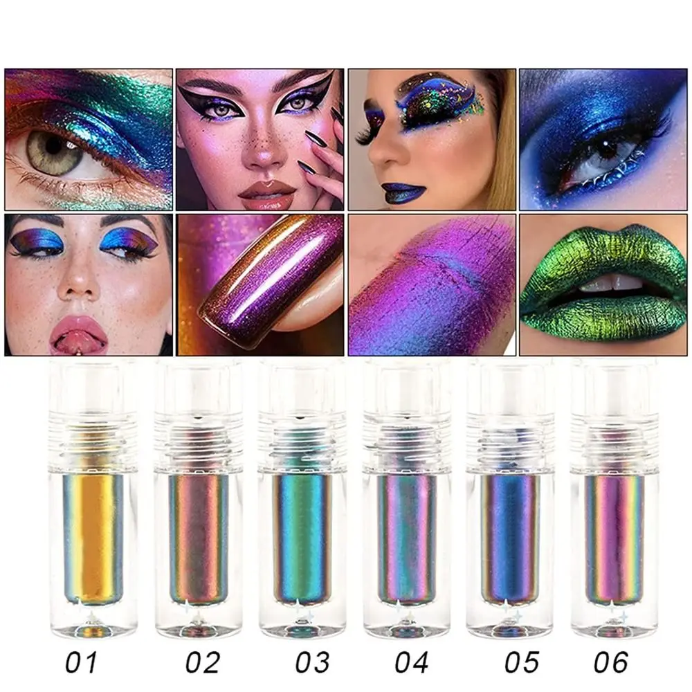 Multi-Chrome Liquid Glitter Lipsticks Eyeshadow Stick Long Wearing Matte Liquid Lipstick For Women Girls Makeup Tool