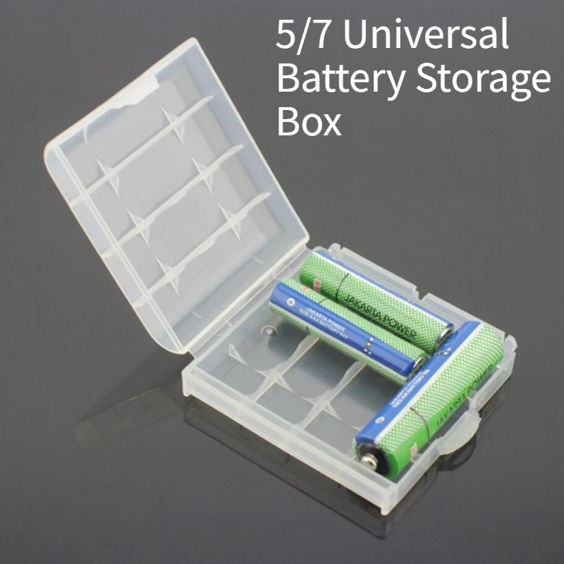 2pcs Universal Battery Storage Boxes for AAA/AA Plastic Storage Box Cover for Battery Transparent Battery Organizer Container