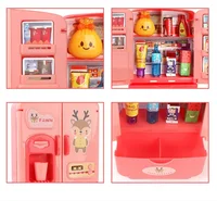 Kids Toy Fridge Mini Double Door Refrigerator Baby Toys Furniture Simulation Pretend Play Kitchen Toys Accessories Role Play 2