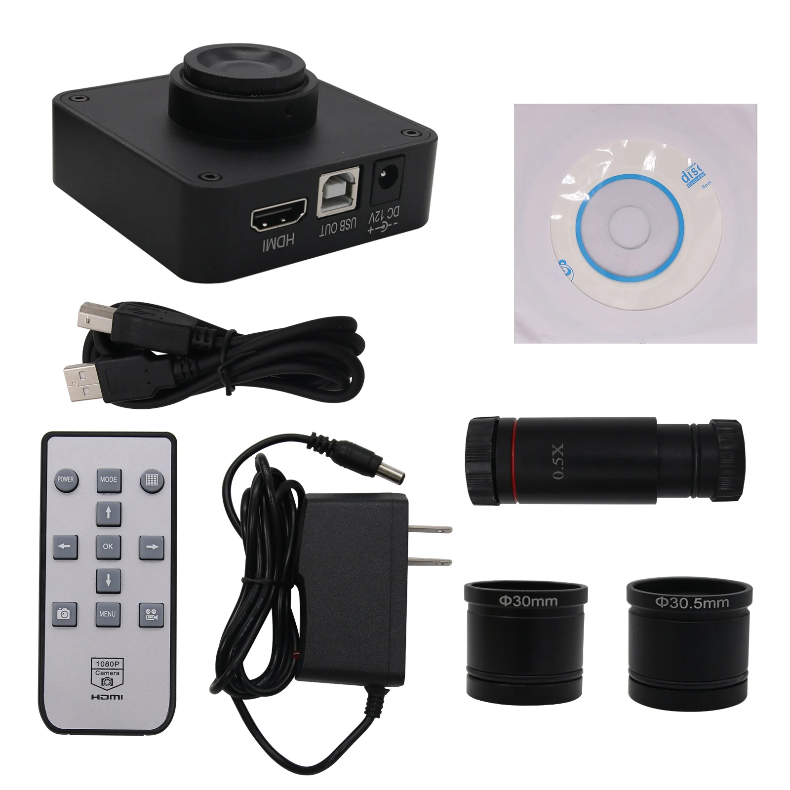 

0.5X C-mount Lens 4K Video Record 1080P USB Output HY-1138 21MP Industrial Microscope Camera