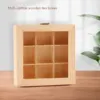 Wooden Tea Bag Jewelry Organizer Chest Storage Box 9 Compartments Tea Box Organizer Wood Sugar Packet Container 1