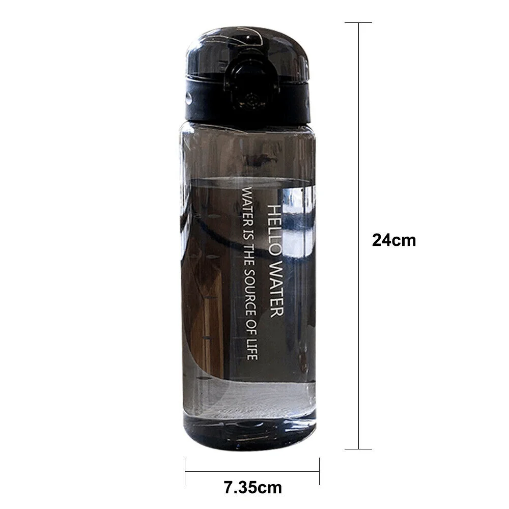Water Bottle 780Ml With Bounce Cover Leak Proof Sports Drinkware Strap Reusable for Kid Women Fitness Gift