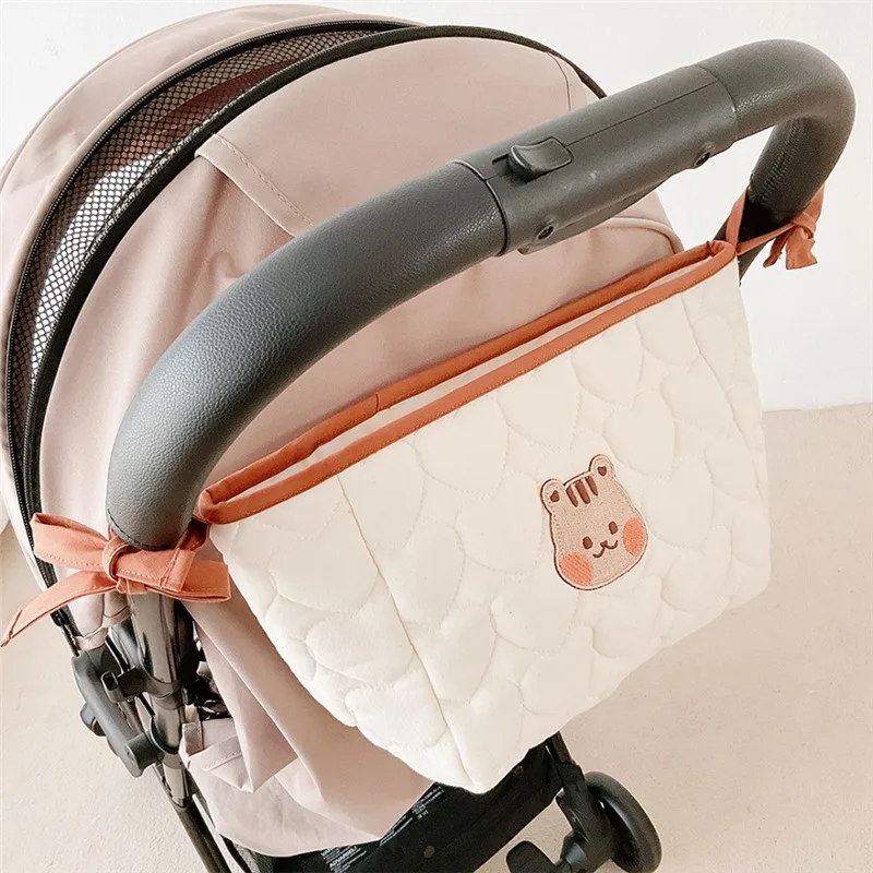 Cotton Diaper Bag Embroidery Mommy Baby Bag Stroller Storage Hanging  Organizer Bag Korea Cute Bottle Multi-functional Package - AliExpress