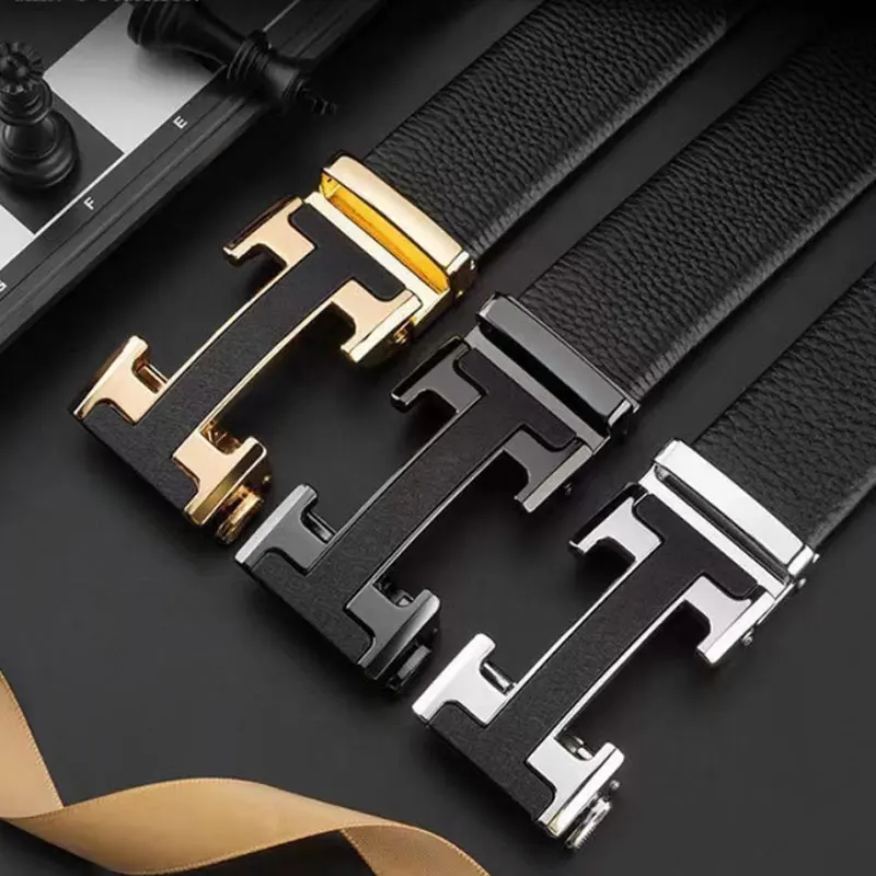 Men's belt new automatic buckle men's belt fashion casual high-grade sense all business belt gentleman