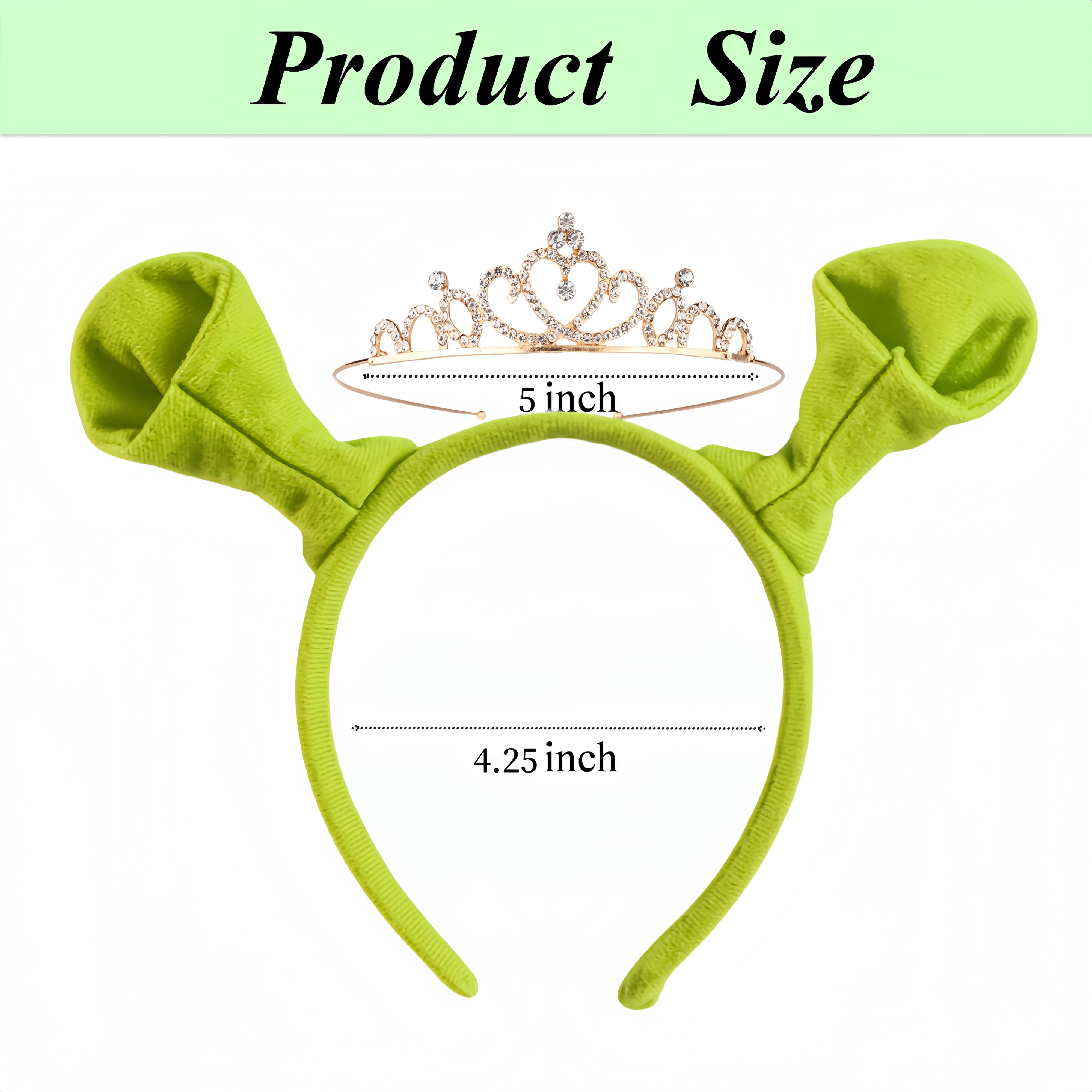 Cute Green Monster Shrek Ear Antenna Hairband Fabric Face Wash Hair Clip Headwear Cartoon Animal Monster Headband Holiday Party hair accessories hair bands hair clips hair band cosplay accessories cosplay headpiece halloween headband