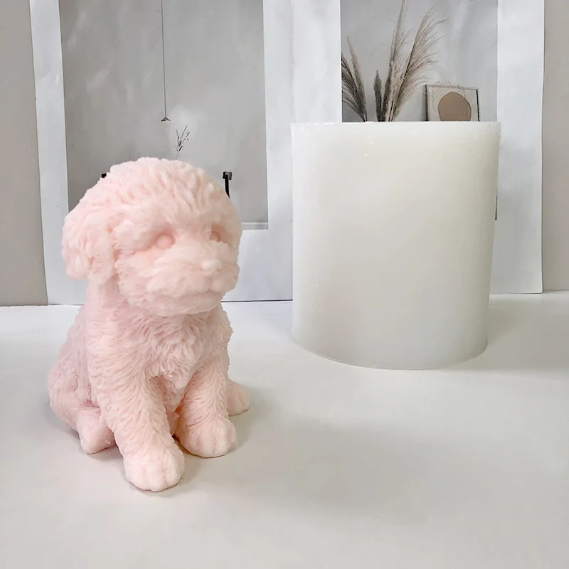 

AT0147 Large Teddy Puppy Candle Silicone Mold DIY Teddy Dog Ornament Aromatherapy Diffuser Stone Abrasive
