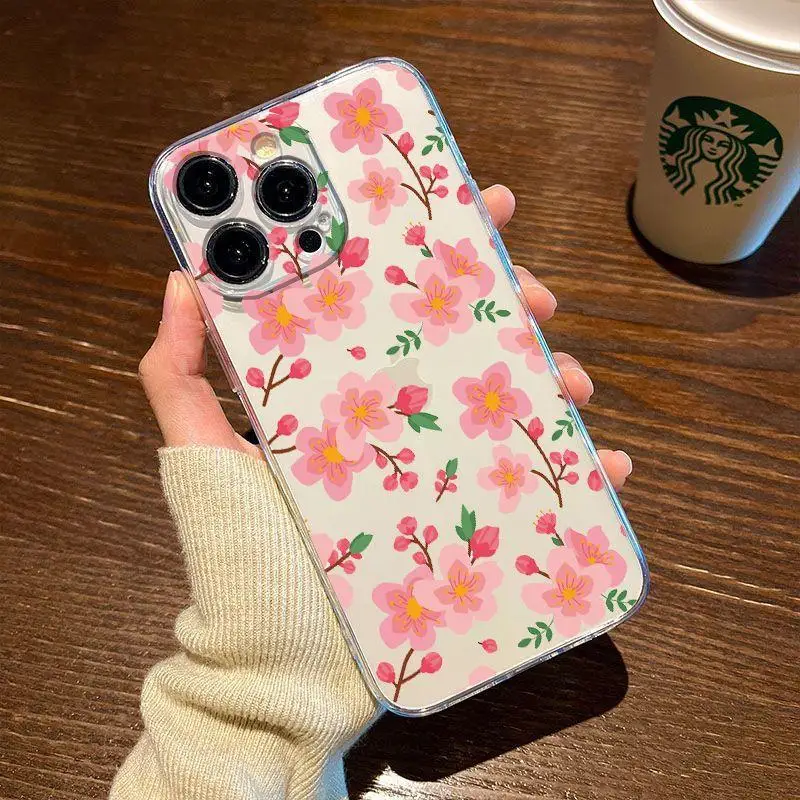 Floral Pink Bowknot Fashion Silicone Phone Case Cover