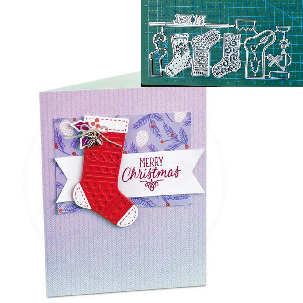 

Новые большие рождественские носки, металлическая Форма для высечки, рельефное украшение для фотоальбома, изготовление открыток «сделай сам»