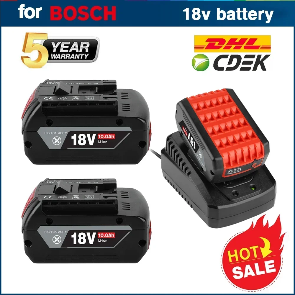 

NEW For BOSCH Authentic 18V 10Ah LITHIUM-ION BATTERY GBA 18V 10Ah 18V Professional GBA GSR GSB BAT618 BAT609 w/Fuel Guage