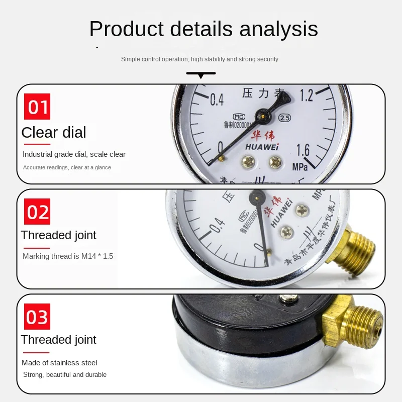 Compressor Barometer 【Shop the Latest Trends】 Three-phase belt air compressor pressure gauge ...