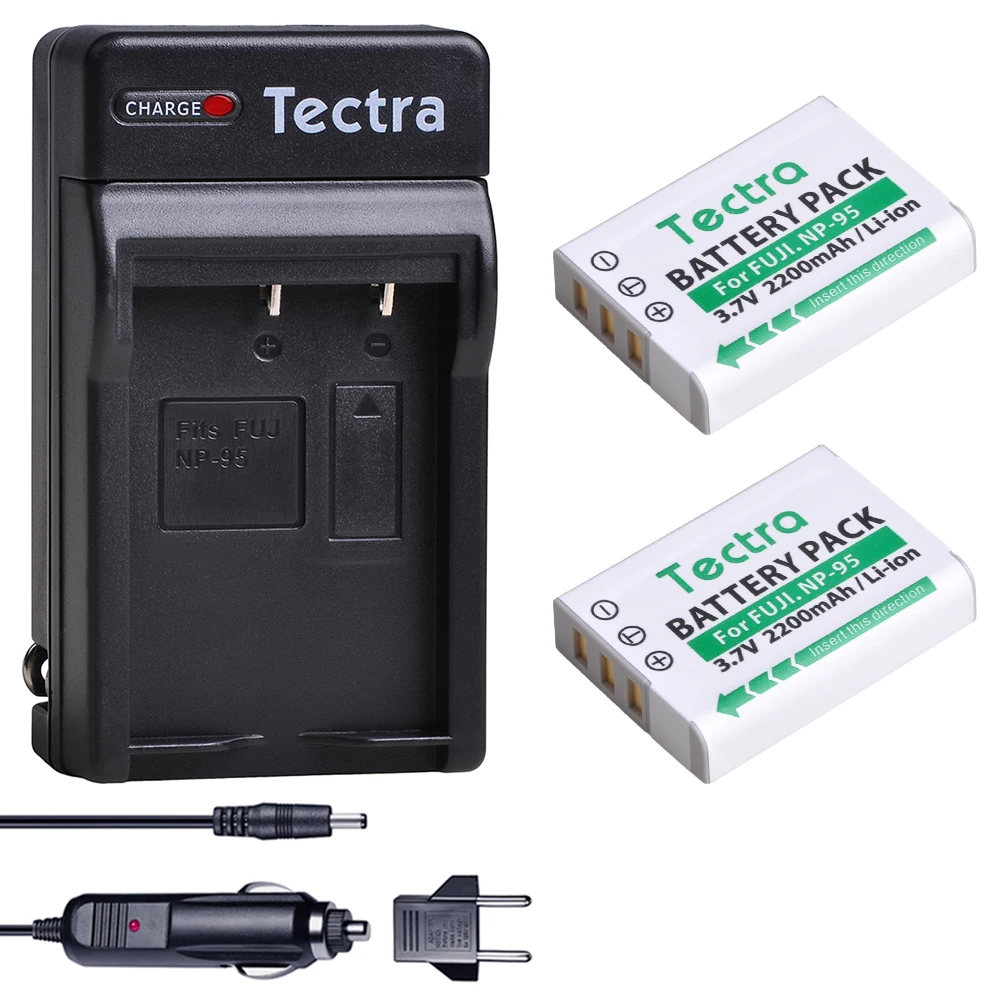 Np-95 Np95 Batteria + Kit Caricabatterie Per Fujifilm X100, X100T, X100S, Xf10, Finepix Real 3D W1, X-S1, F30, F31Fd, X30, X70