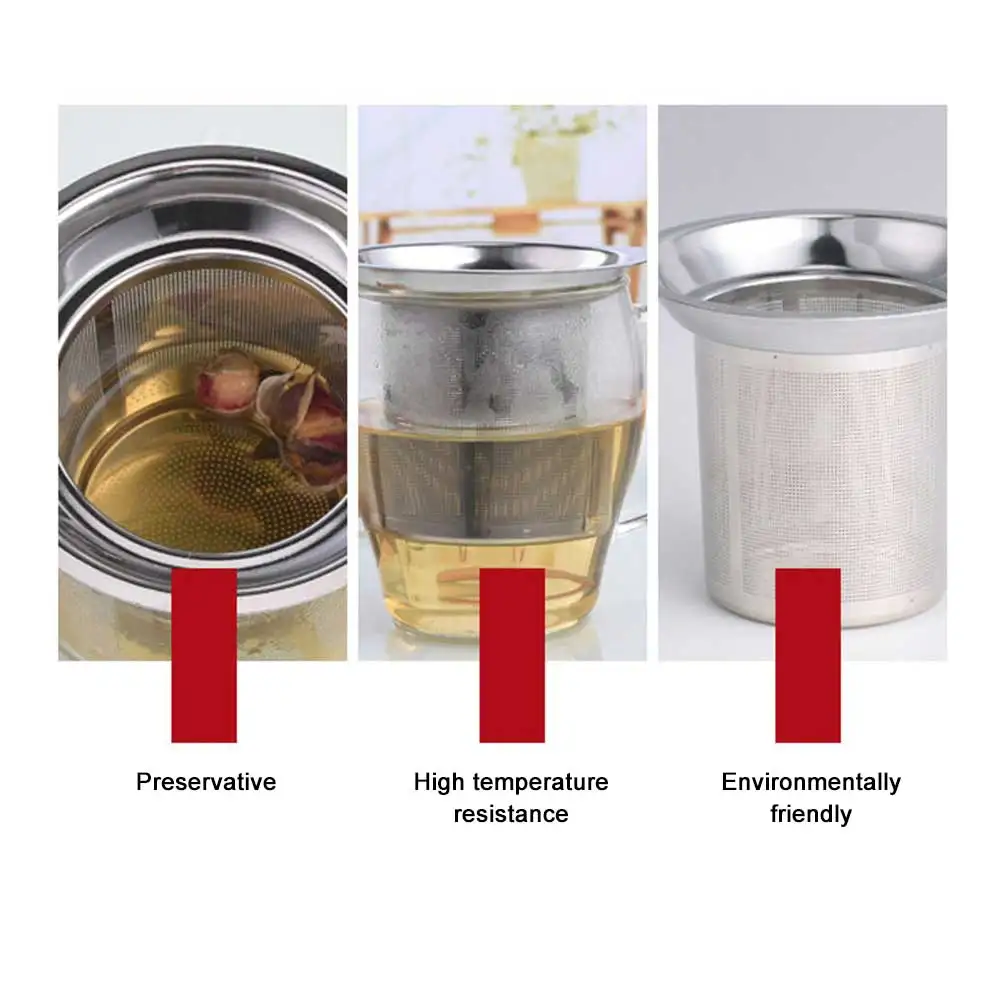 Reusable Stainless Steel Coffee Filter Paperless Coffee Maker Strainer Double Fine Mesh Basket Loose Tea& Ground