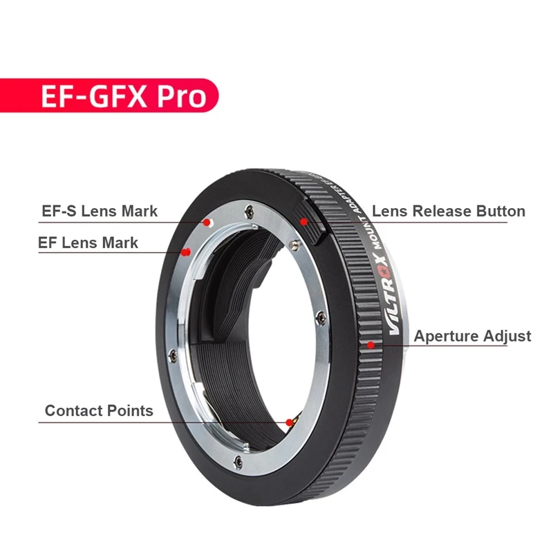 VILTROX EF-GFX Pro AF Lens Adapter with Stabilization & EXIF for Canon EF/EF-S t
