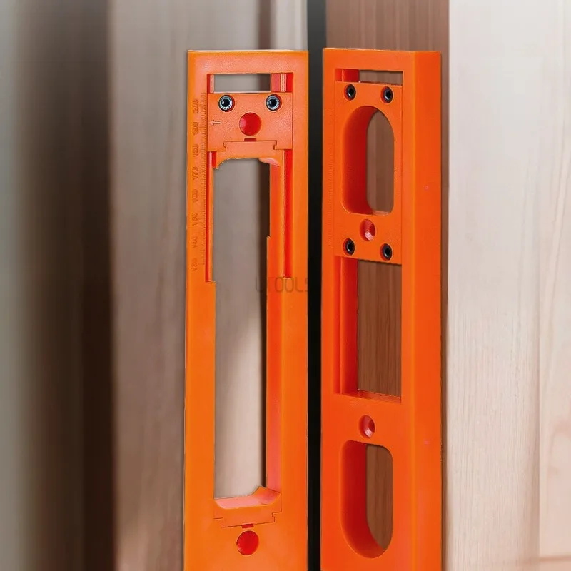 Wooden Door 3D Hinge Slotted Template Adjustable Length Positioning Plate with Scale Bottom Plate Suitable for Invisible Hinge