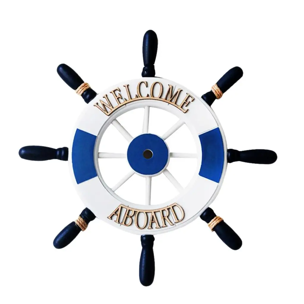 32cm Beach Wooden Boat Ship Steering Wheel Welcome Board Home Wall Decor 32cm Beach Wooden Boat Ship Steering Wheel Welcome Board Home Wall Decor