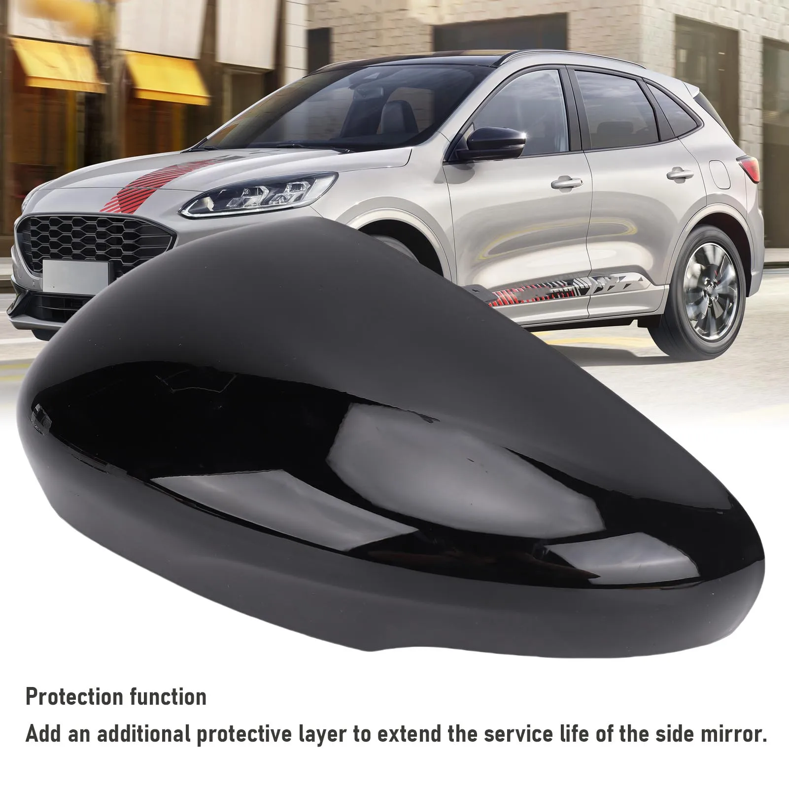 Rearview Mirror Cover  Door Wing Mirror Cover Black High Strength Weatherproof for Vehicle Replacement for Escape 2020-2024