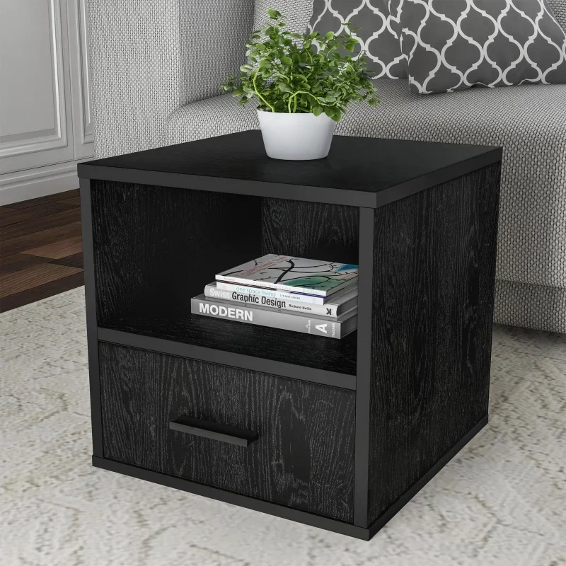 

Lavish Home End Table for Bedroom, Living Room, or Office (Black)