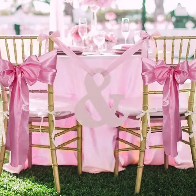 12 pièces ceintures de chaise en Satin nœuds chaise universelle ruban ceinture fête de mariage réception événements Banquets hôtel événement chaise couverture décor 2
