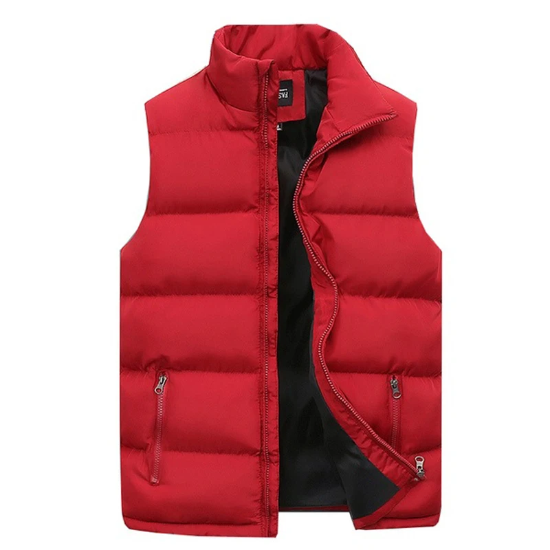 Mens Bubble Padded Vest Jackets Autumn Winter Warm Zipper Top Clothes Versatile Waterproof Down Thickened Sleeveless Coats