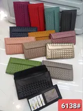  Luxury wallet women's long woven clutch 2022 new clamshell large-volume high-quality PU leather luxury design wallet 