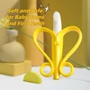 Banana Baby Silicone Training Toothbrush, BPA Free Safe Toddle Teether Chew Toys, Teething Ring Silicone Chew Dental Care Toot 2