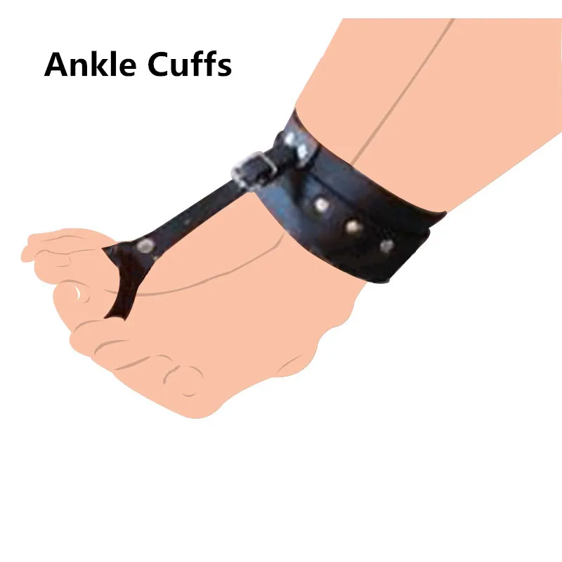 Pulseira de couro para pulso, polegares, algemas, cinto de amarração, escravo, bdsm, bondage, cosplay, tornozelo, pulseira com dedos, restrição_voghion.com
