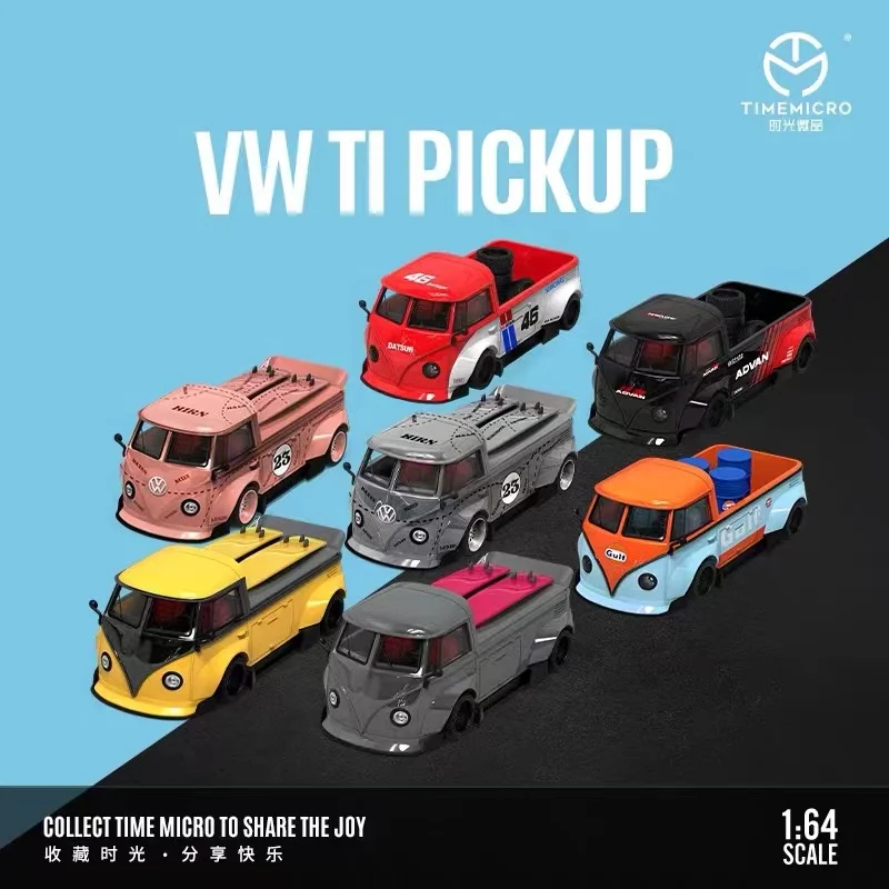 Timemmicro1: 64 Vw T1 Pickup Pink Pig Gulf Oil Pink Pig Coating Simulazione Modello In Lega