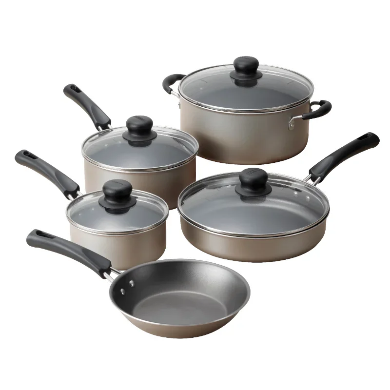 

Tramontina 9-Piece Non-Stick Cookware Set, Champagne cooking pots set