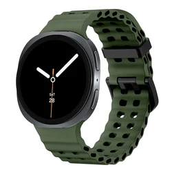 Premium Ocean Silicone Sport Strap Band for Galaxy Watch 8 Classic (Army green)