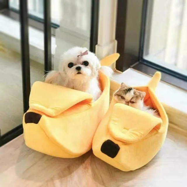Banana Cat Bed Portable Pet Basket Multicolor Banana Cat Nest Cat Mat Beds Cozy Banana Cat House Winter Warm Dog Cushion Supply 2
