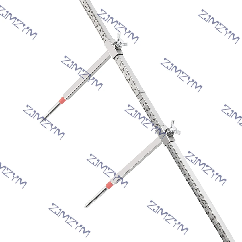 Metal Ruler Auto Body Measuring Tools Car Sheet Metal Repair Tools Accident Body Beam Repair Correction Inspection Stainless Steel 2D Measuring Ruler