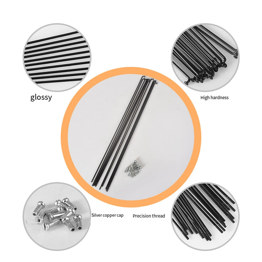 NIPPLES SPOKES 261MM 270MM 287MM For 27.5/26/29 Bikes And HUBS High Quality Steel + Steel Cap MTB Bike Durable bicycle spokes,bike spokes nipples