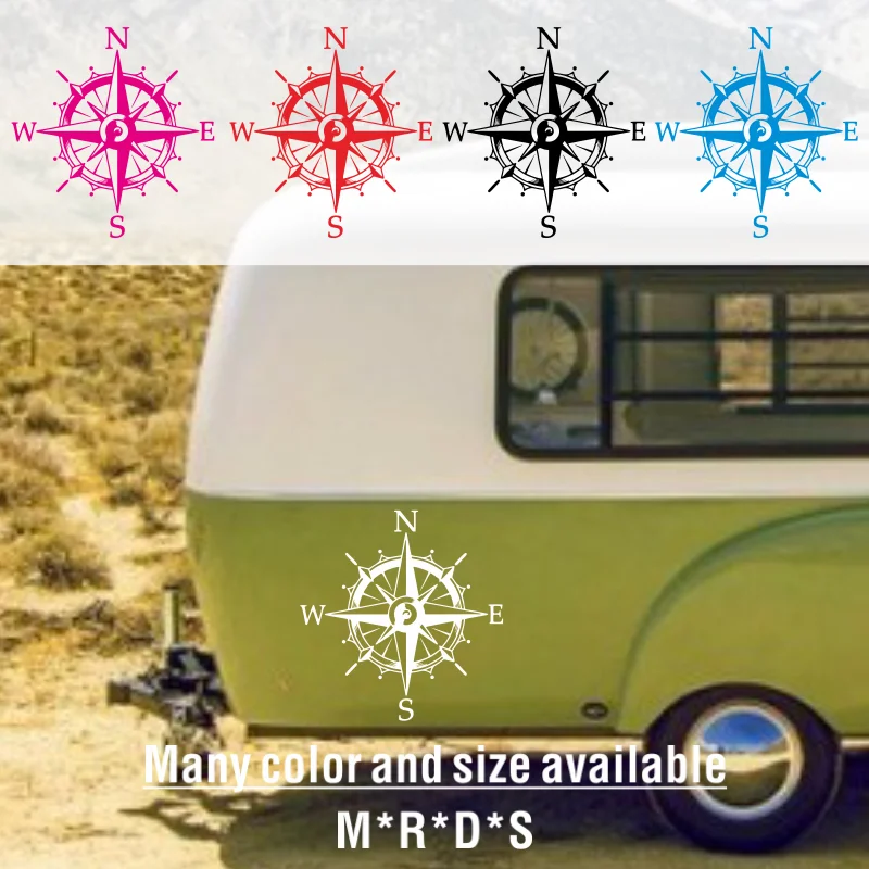 

Виниловые наклейки с компасом и приключениями, стильные полноразмерные наклейки для автофургона, жилого автофургона, Автодома, караван, аксессуары для тюнинга