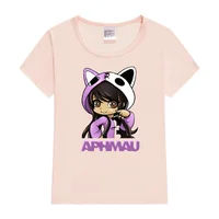 Aphmau Children Cotton Clothing Kawaii Princess girl T shirt Children's Clothing Cartoon Anime Boys Girls Shirt Summer Tops tee 4