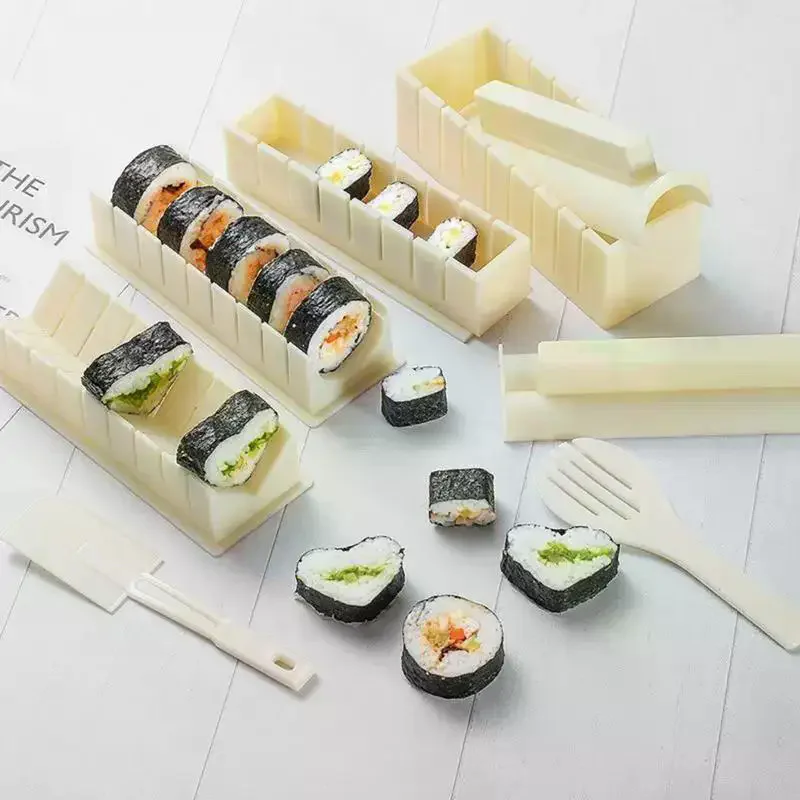 다기능 스시 메이커 키트, 완벽한 스시 몰드, 스시 만들기 키트, 라이스 롤 DIY 키친 세트, 초보자에게 적합