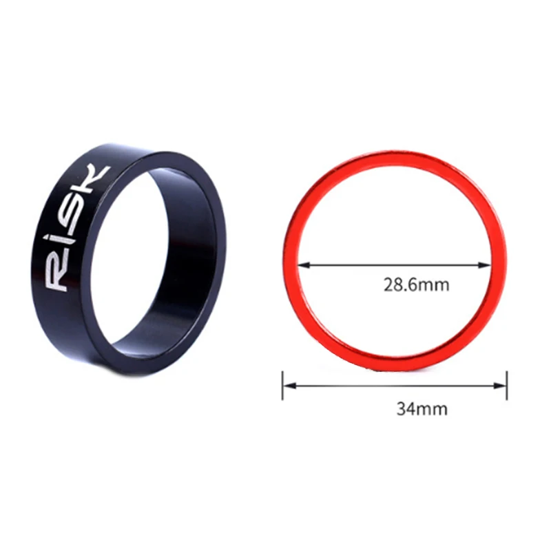 Bicycle Headset Bicycle Spacer Bicycle Fork 4Pcs 5/10mm Bike Bicycle Fork Washer Stem Headset Spacers Raise Handlebar Ring Cycling Accessories Adjustment Aluminum Alloy