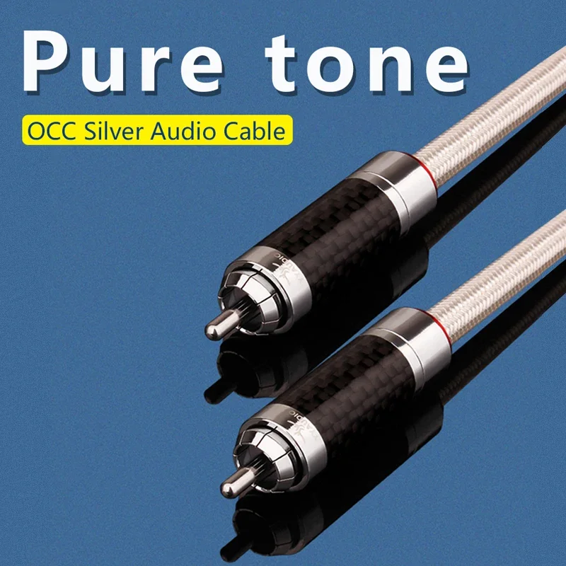Hifi Digital Coaxial Cabo de Áudio Rca para Rca Macho Cabo de Áudio Subwoofer Vídeo Rca Cabo Hi-end Cobre e Prata - Image 6